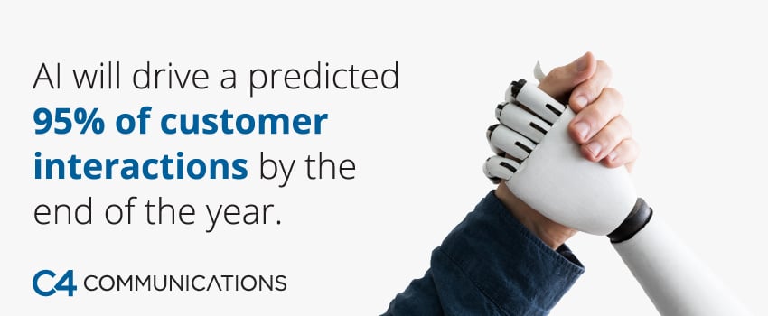 AI will drive a predicted 95% of customer interactions by the end of the year.