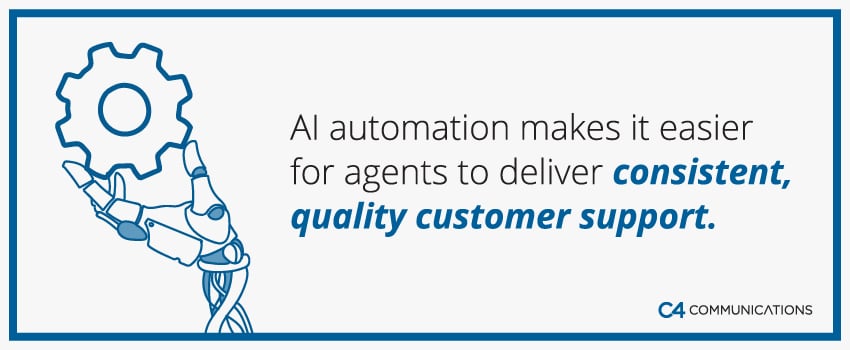 AI automation makes it easier for agents to deliver consistent, quality customer support.