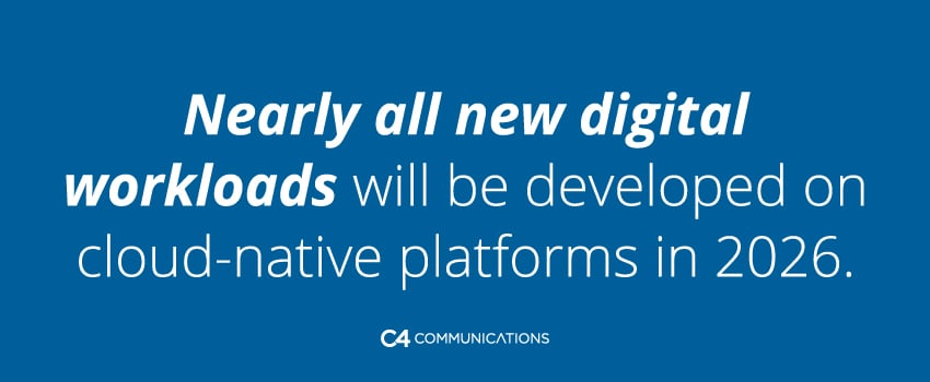 Nearly all new digital workloads will be developed on cloud-native platforms in 2026.